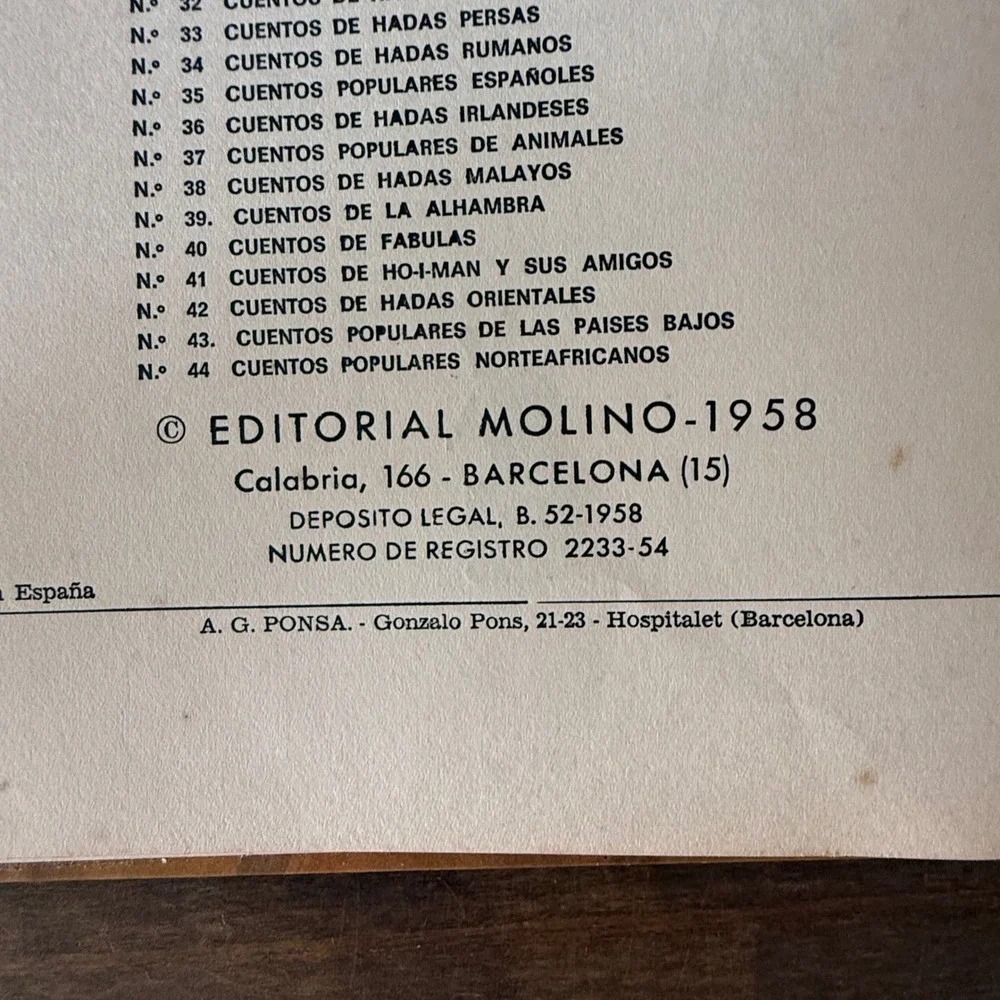 Vintage 1958 Cuentos de Hadas Japoneses Editorial Molino Emilio Freixas Hardcove